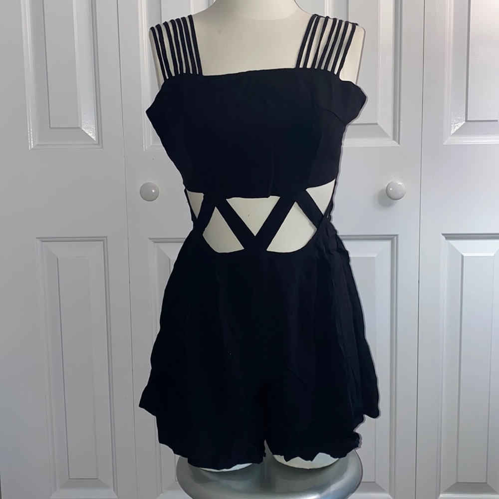 Mustard Seed, Black Romper, Medium